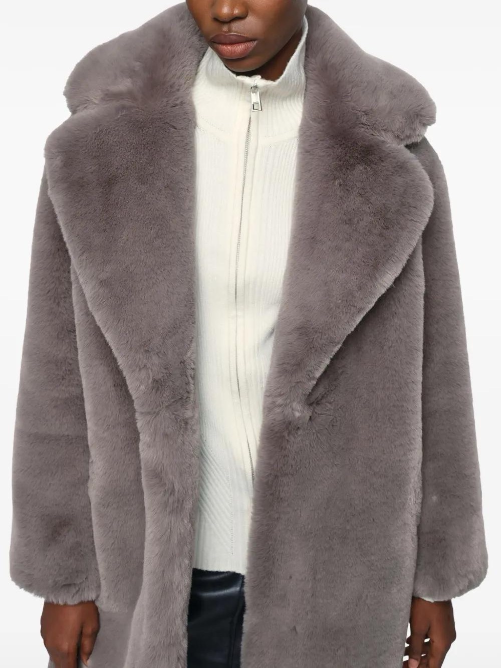 Apparis Faux-Fur Coat in Gray size S